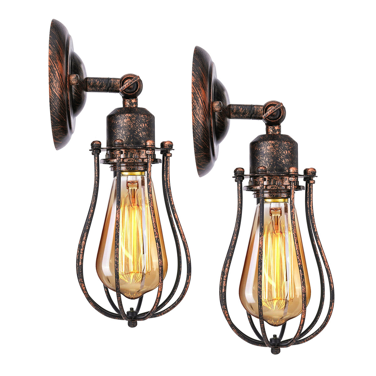 Vintage Industrial Fixture Lighting Lamp with 6.9 Metal Shade and 4.7 Canopy Lamp Fixture for Bathroom Porch Bedroom Living Room Kitchen Study Yosoan 2 Pack Black Metal Wall Fixture 