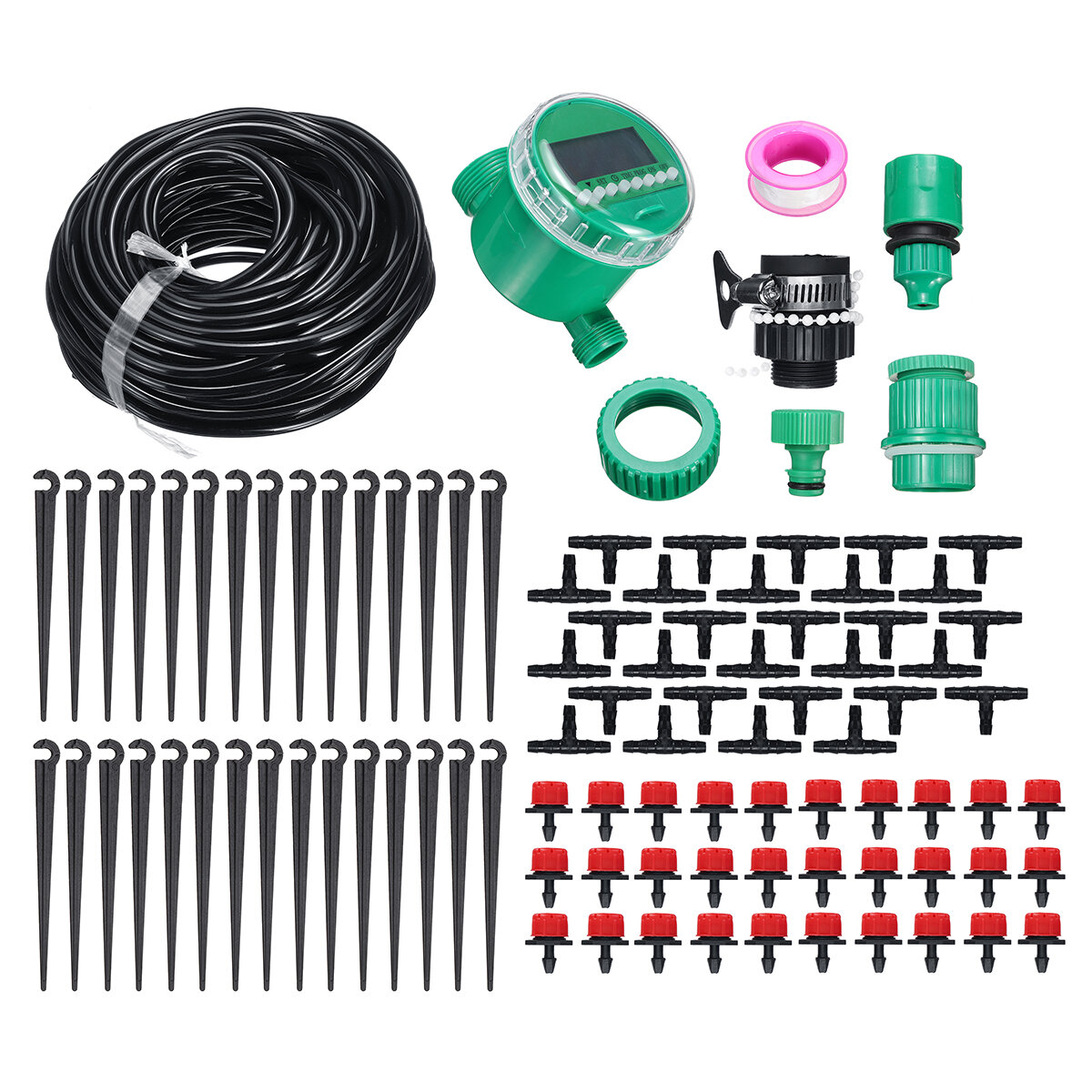 

Micro Drip Irrigation System Water Timing Drip Irrigation DIY Kit for Flower Beds Vegetable Gardens