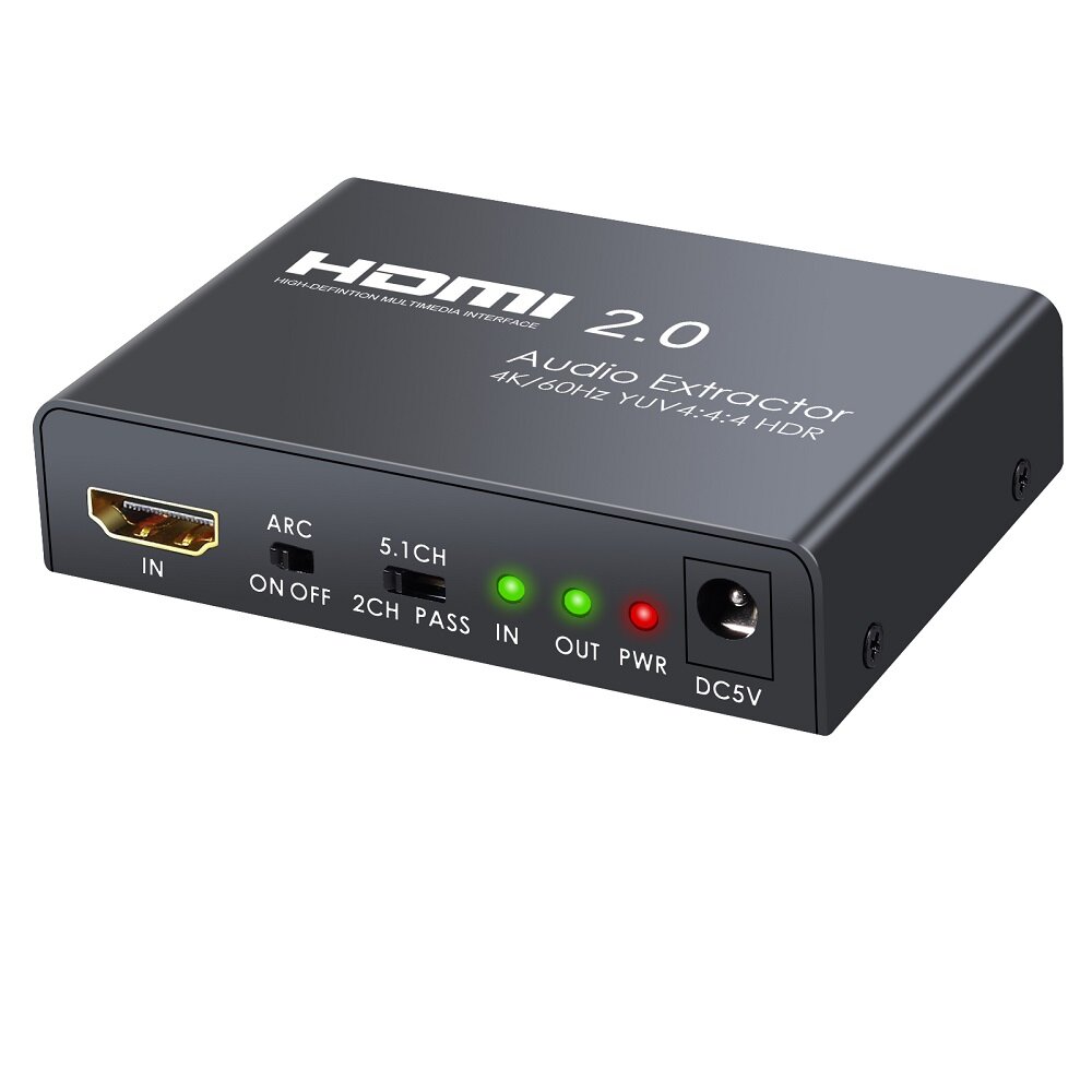 AYSA-11V20 HDMI 2.0 Audio Extractor 4K 60Hz YUV HDR HDMI naar Optische SPDIF ARC Audio Converter Ada