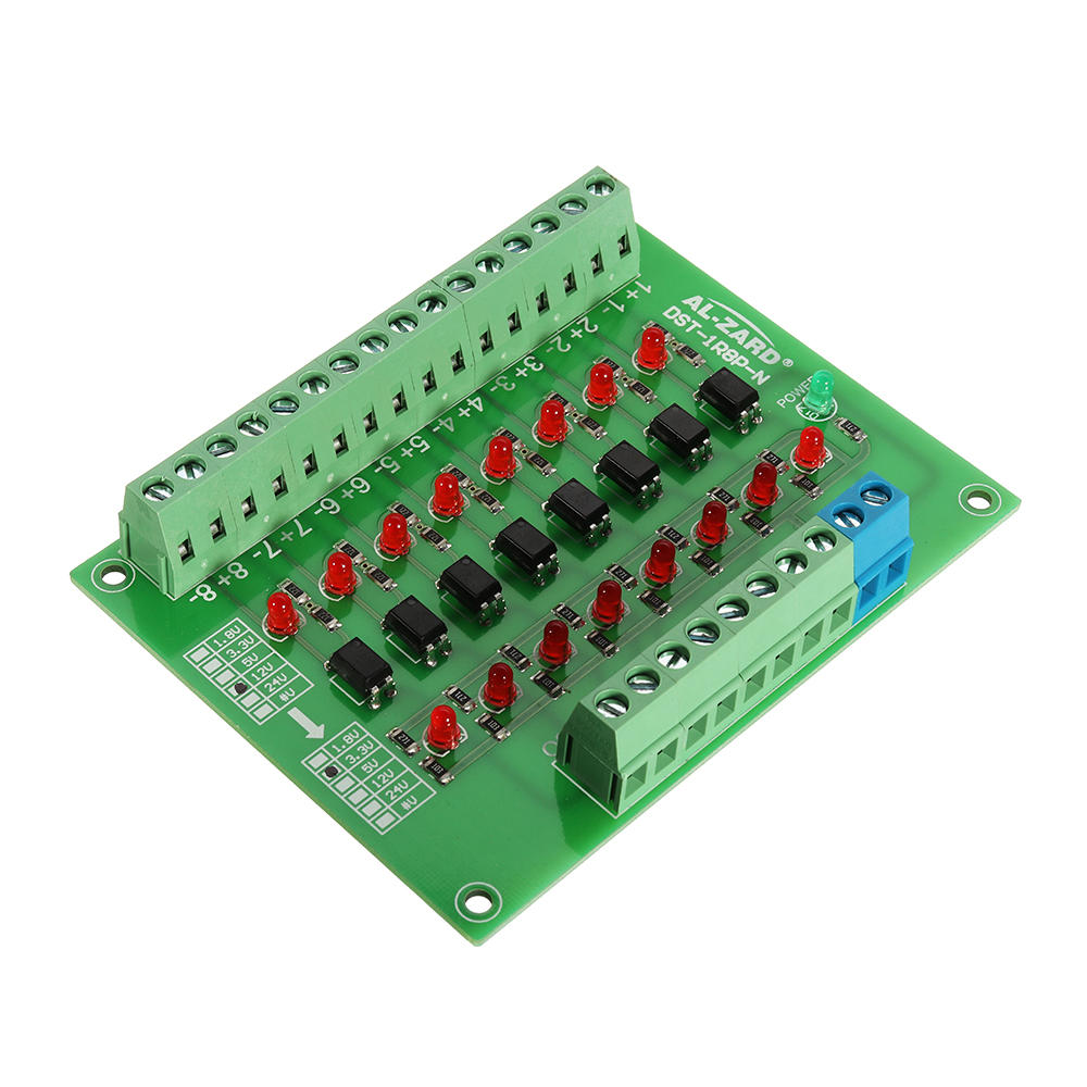 

8 Channel 12V To 3.3V Optocoupler Isolation Module PLC Signal Level Voltage Conversion Board NPN Output DST-1R8P-N