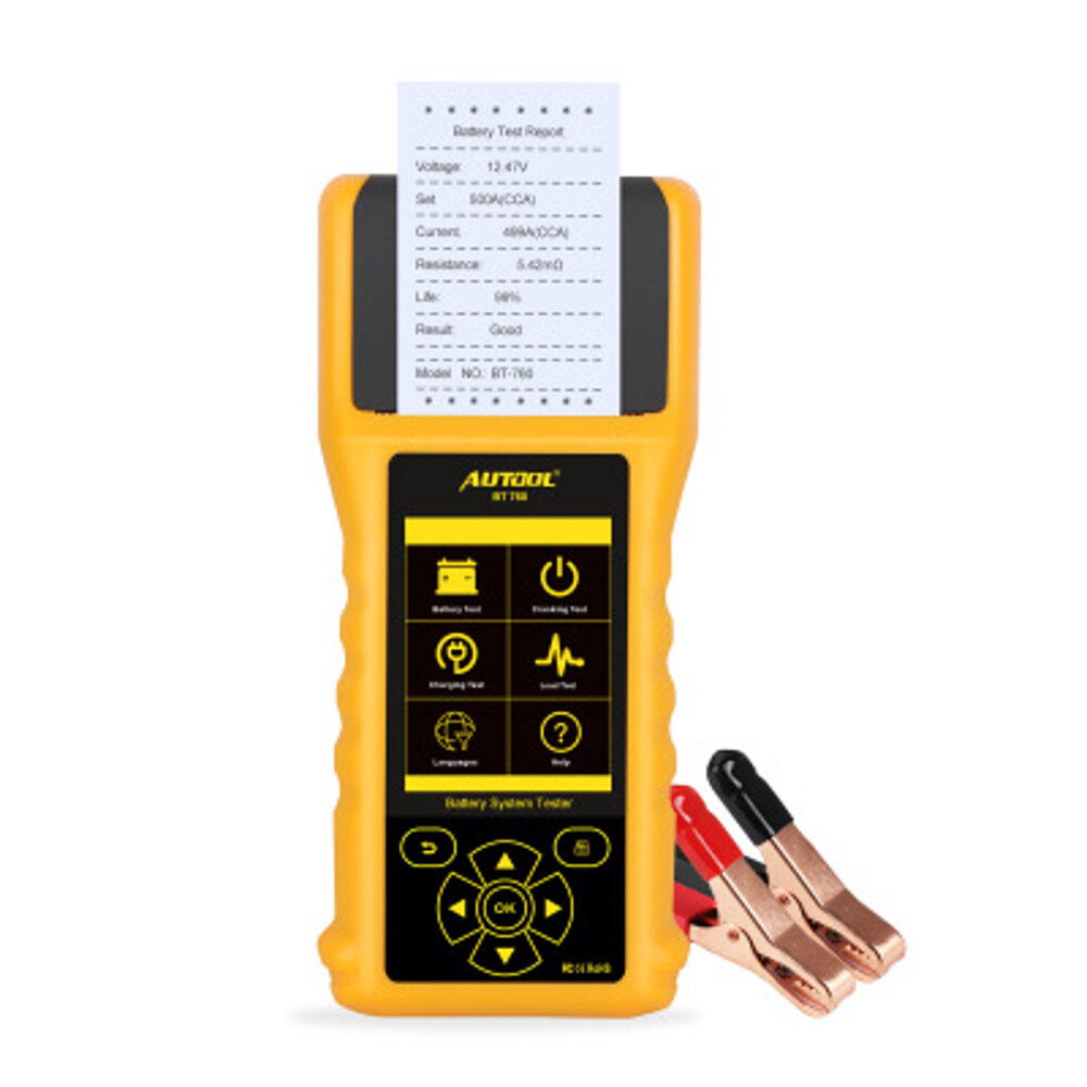 Autool BT760 Car Battery Tester Capacity Internal Resistance Analyzer 12V Support One-click Data Printing For Auto Truck