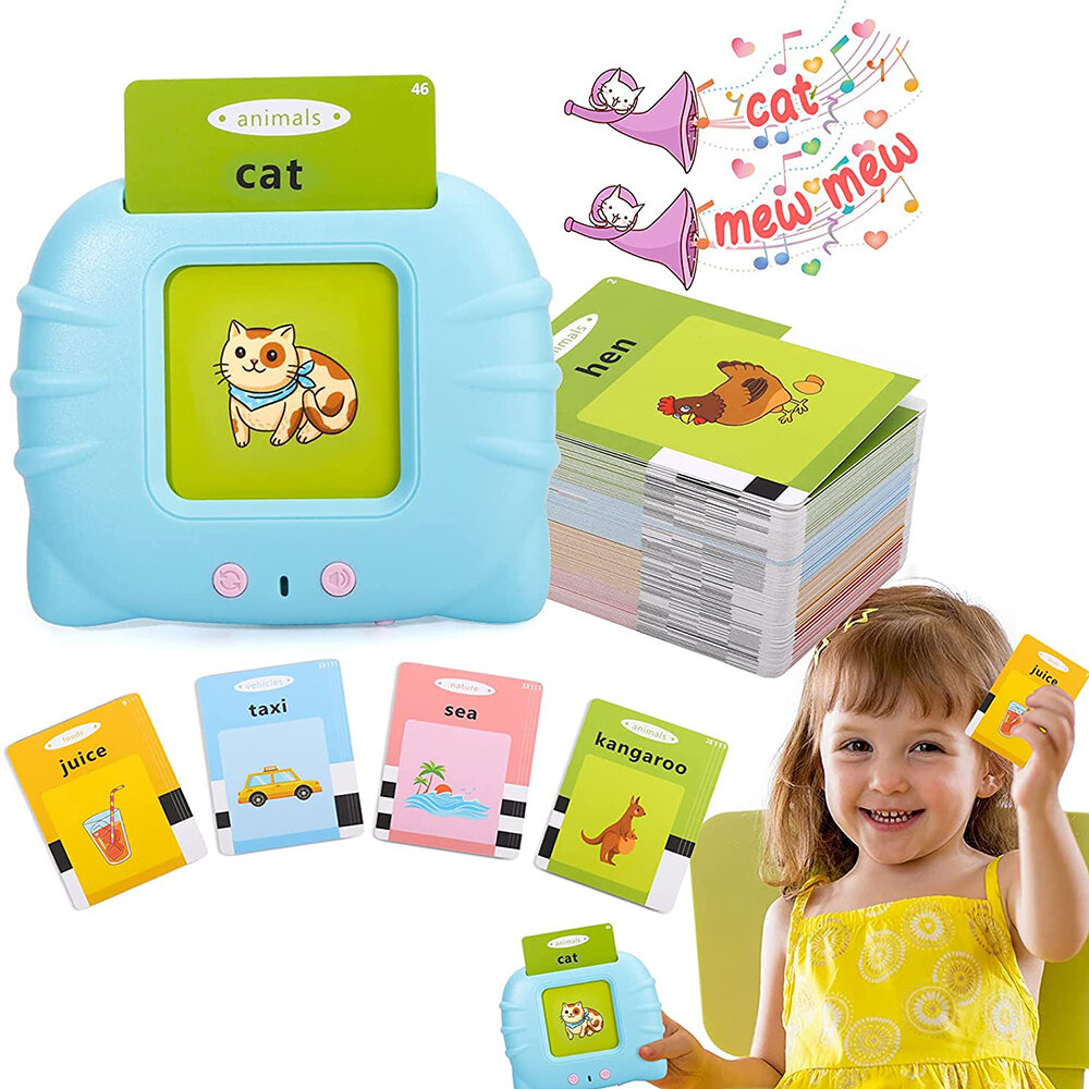 Audible Letter Machine with 112 Pcs Word Flash Cards Early Educational Machine See and Spell Toy for