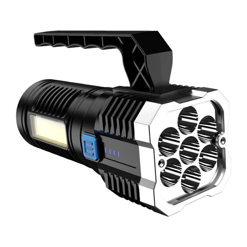 

COB 7 LED Высокая мощность LED Фонарик Мощный перезаряжаемый USB-фонарик Портативный портативный На открытом воздухе Лам
