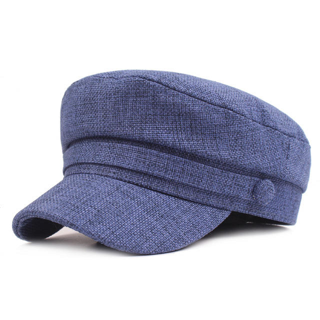 Cotton And Navy Cap Ladies Simple Flat Hat Literary Youth Retro Military Cap