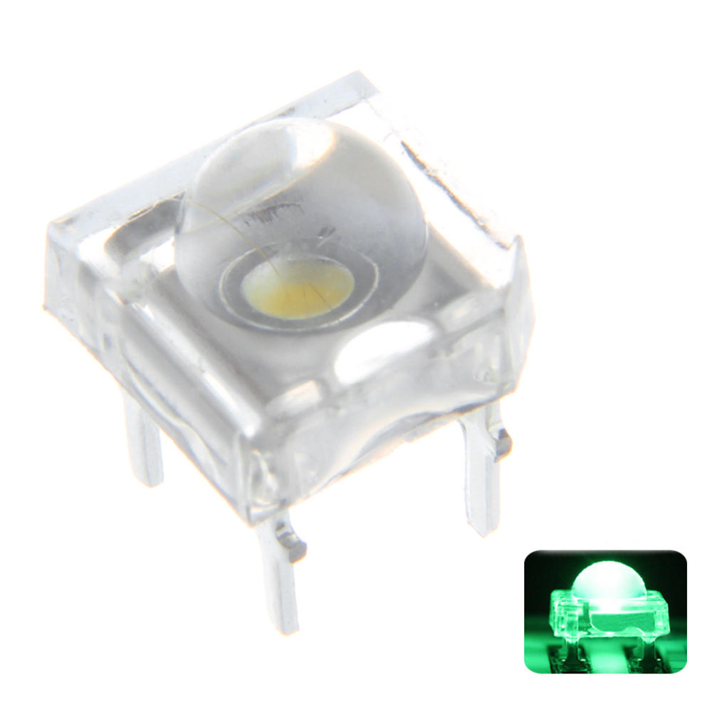 100 STKS 5 MM 4 Pin Groene LED Transparante Ronde Top Lens Water Clear Bulb Emitting Diode Lamp DC3V