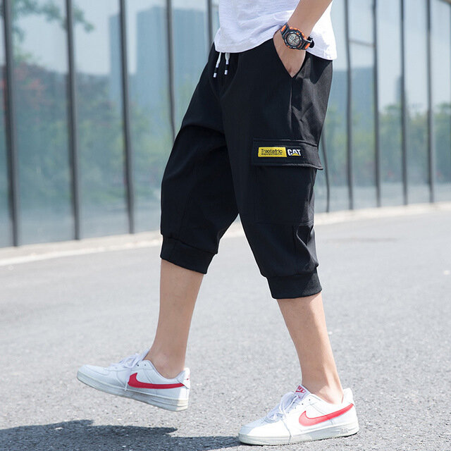 Men Casual Cropped Trousers Sports Beach Casual Tooling