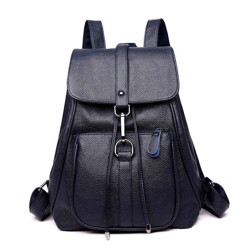Soft pu leather backpack ladies casual shoulder bag outdoor hunting ...