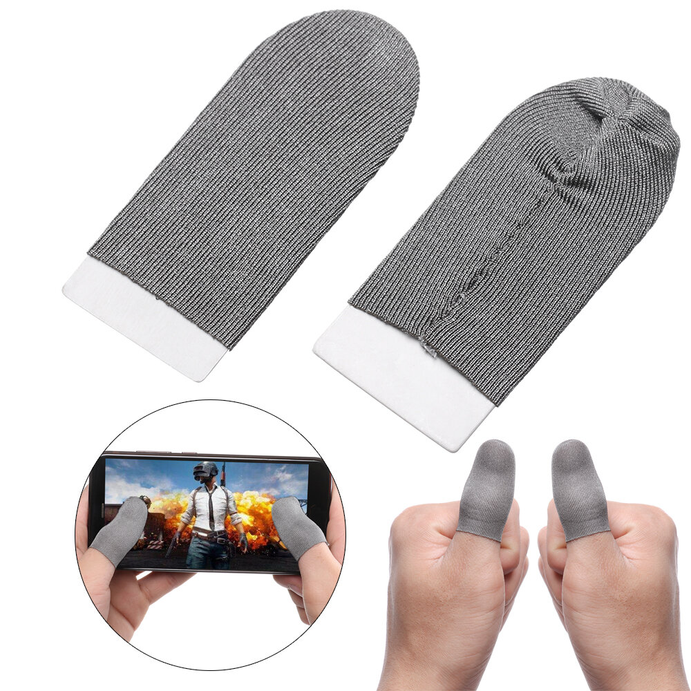Bakeey 1 Pair Breathable Game Controller Finger Touch Screen Gloves Sweat Proof Gaming Finger Gloves Non-Scratch Sleeve