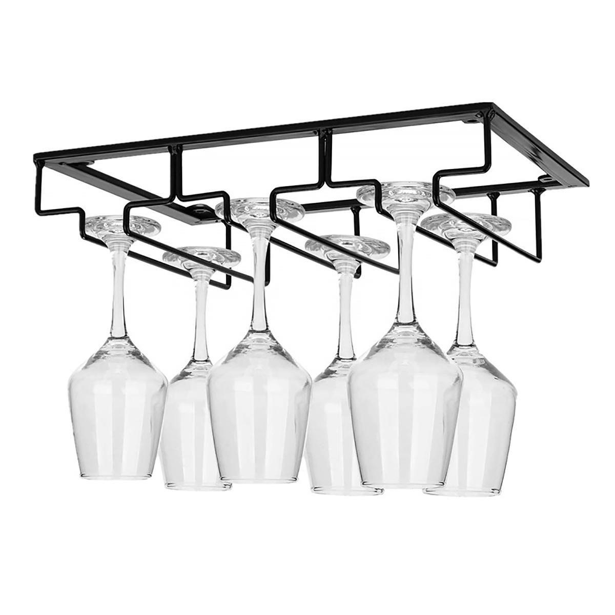 Wall Mount Glass Rack Holder Hanging Under Cabinet Hanger Iron Shelf 4 Type