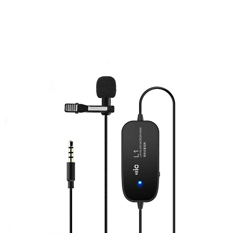 

L1 Lavalier Microphone Rechargeable Lapel Condenser Clip-on Handsfree Collar Mic for Mobile Phone DSLR Camera PC Laptop
