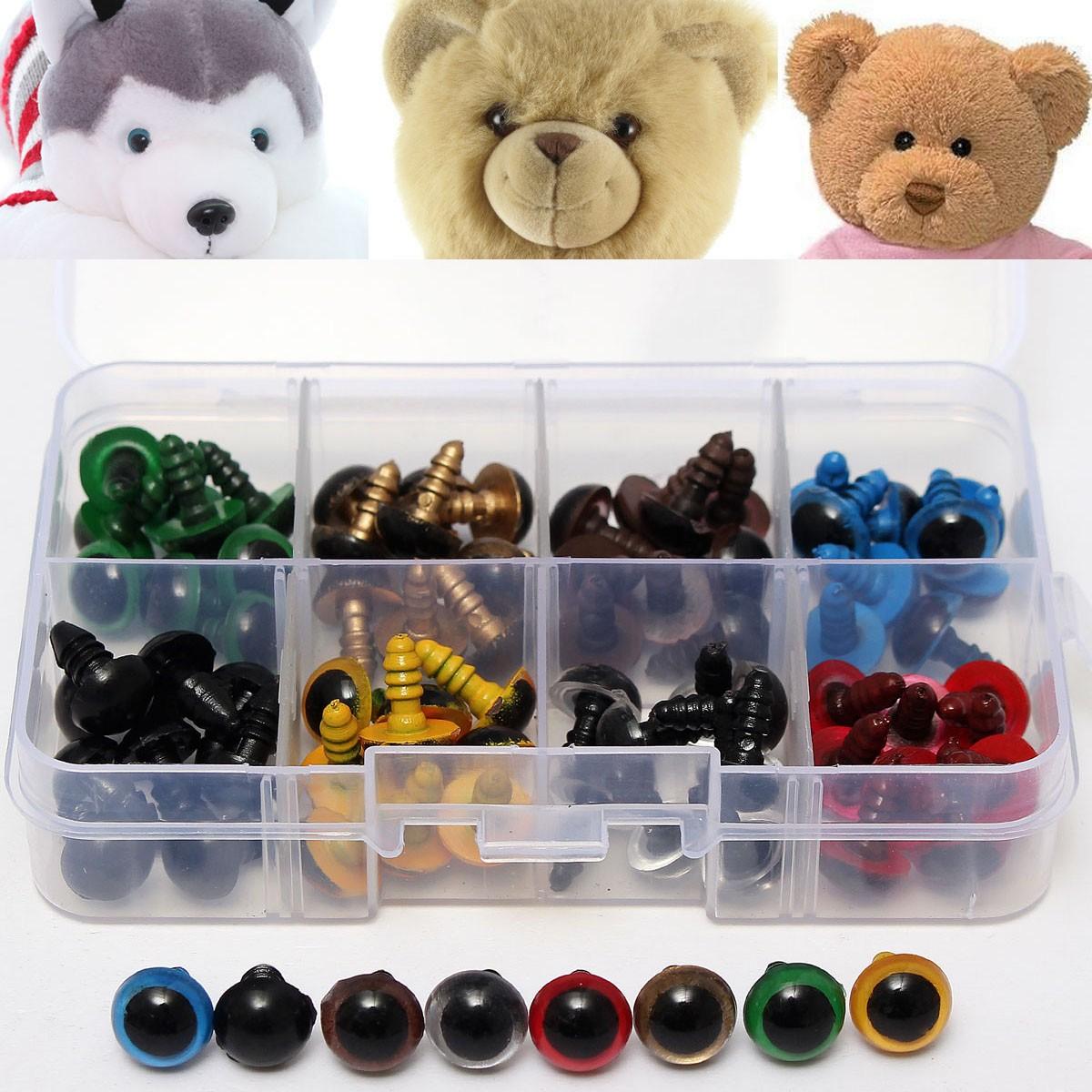 80 stuks 12mm ambachtelijk plastic Colorful veiligheidsogen voor teddybeer poppen speelgoed diy poppenaccessoires maken