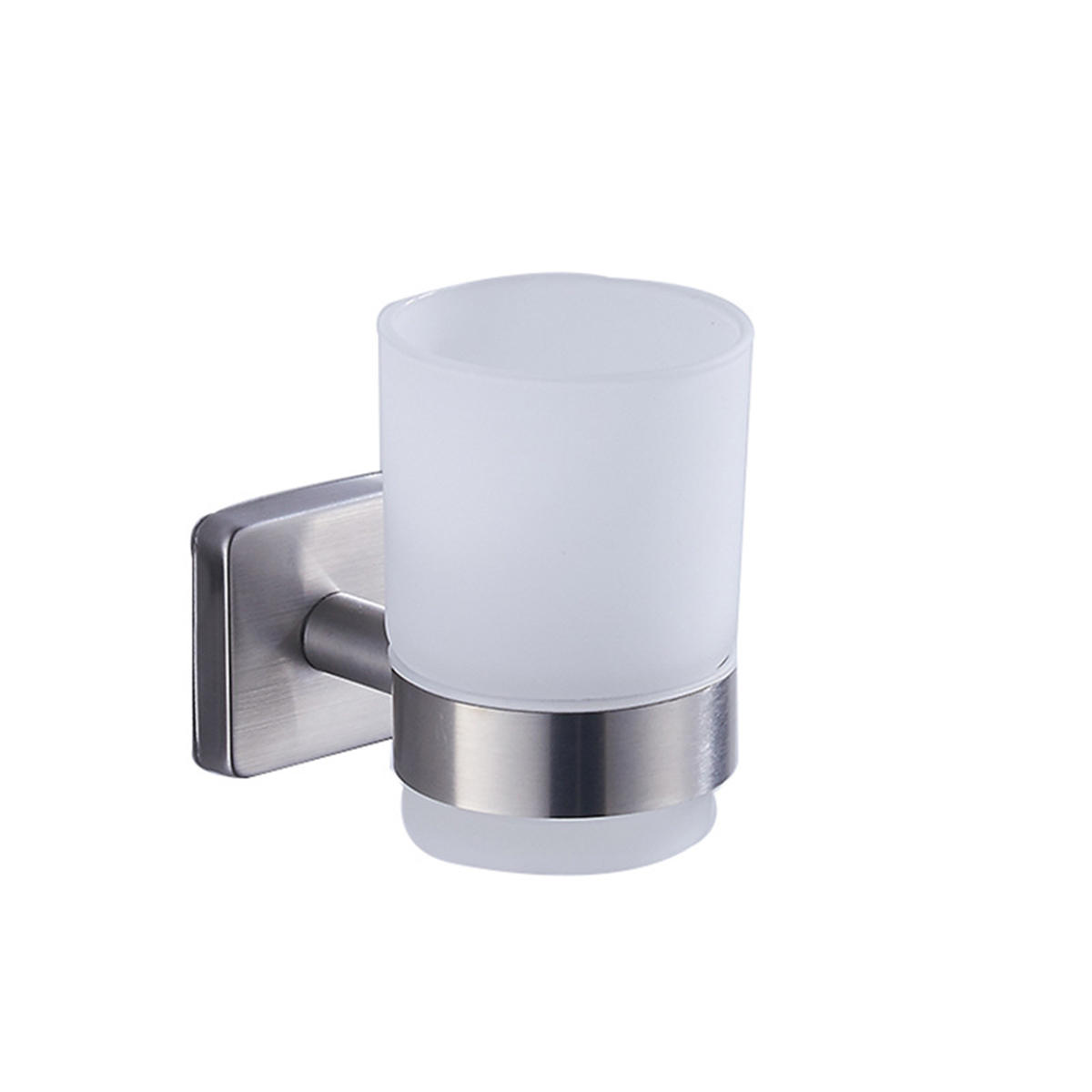 Toothbrush Holder Drinking Glass Tumbler Toothpaste Stainless Steel Wall Mounted Holder