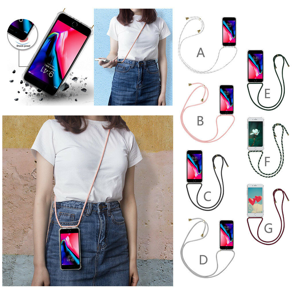 Bakeey Transparent Shockproof With Drawstring Necklace Rope Protective Case For Xiaomi Redmi Note 7 
