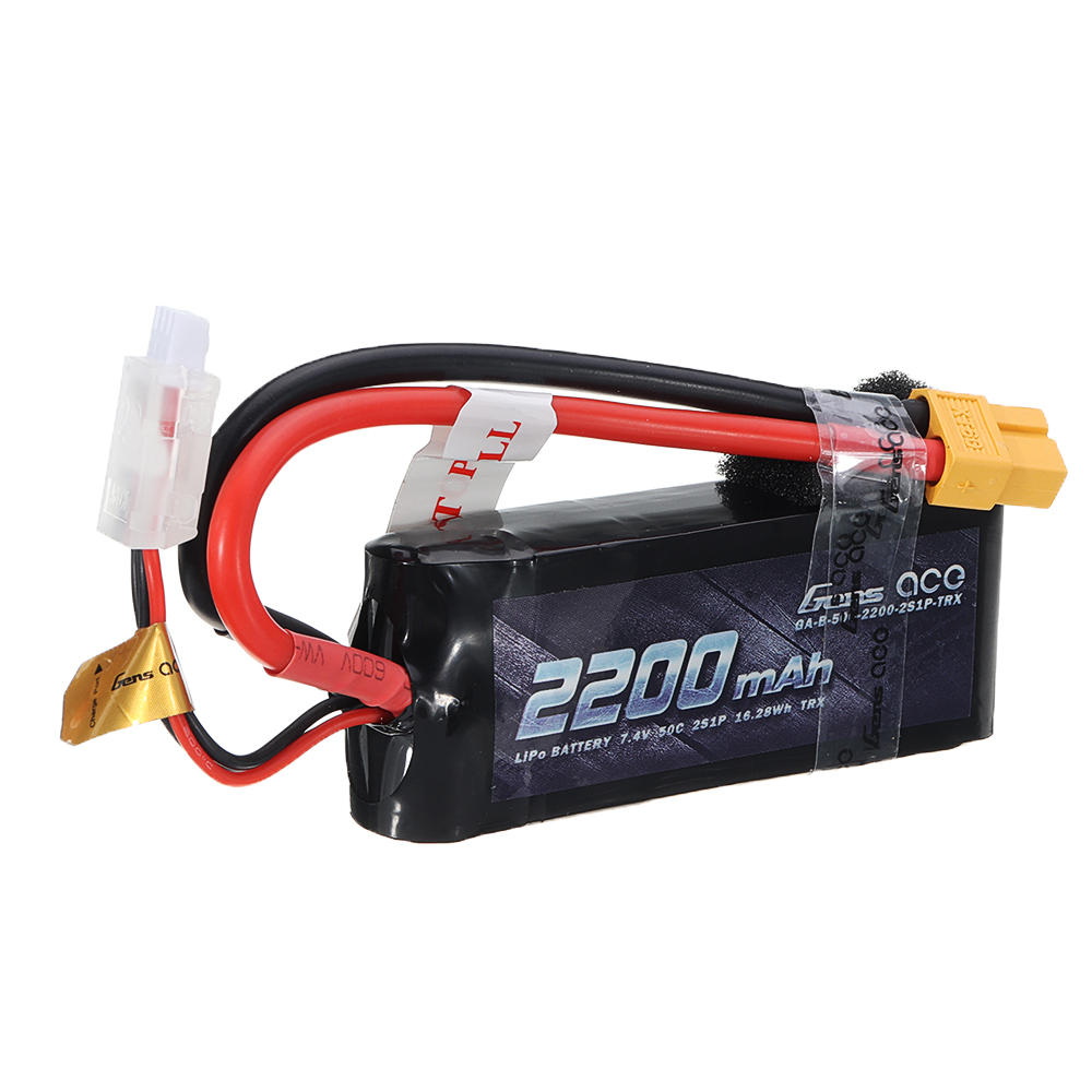 GENSACE ACE 2200 mAh 50C 7,4 V 2S1P Lipo-batterij XT60 / T Plug voor alle Trx4 1/16 VXL-voertuigmode