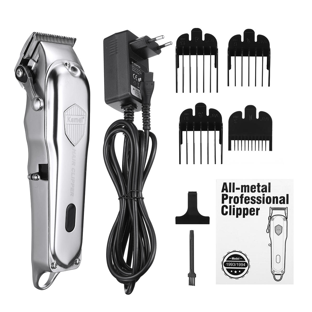 

Professional LED Electric Hair Trimmer Rechargeable Cordless Silent Clipper Shaver with 4 Limit Combs