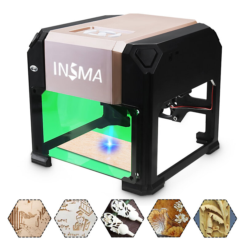 3000MW Offline LCD155x175mm Laser Engraving Machine DIY Logo Printer W/ Goggles 