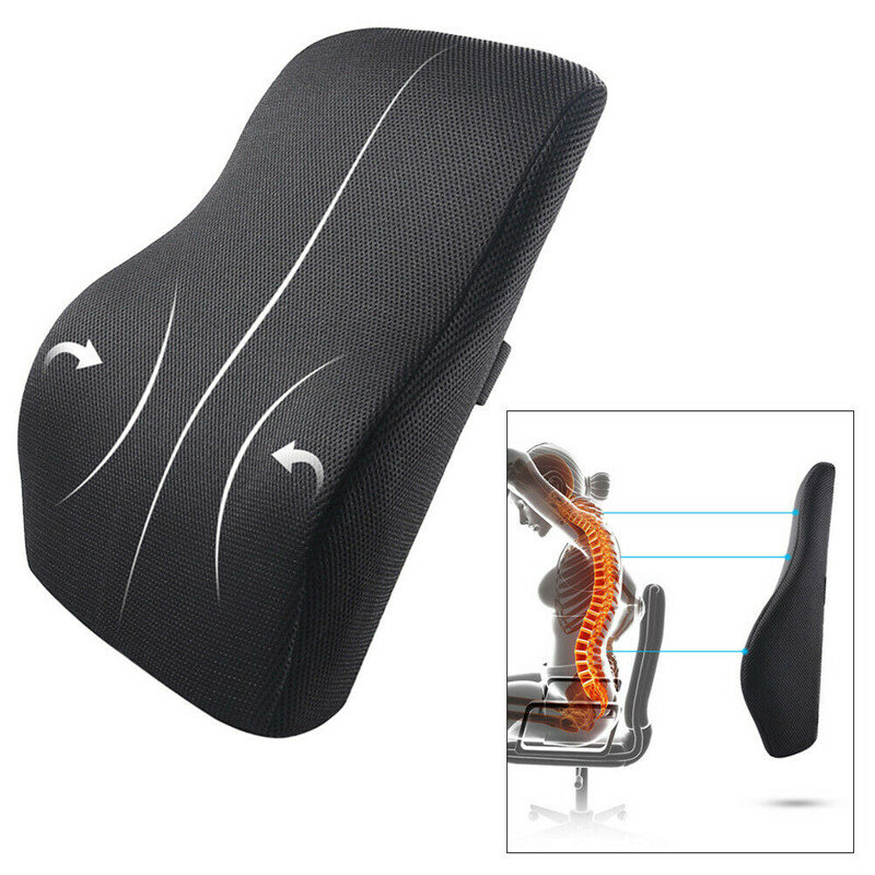 Memory Foam Seat Chair Lumbar Back Support Cushion Pillow For Office Home Car