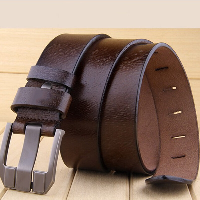 

KCASA Genuine Leather Men's Belt Casual Waistband Waist Strap Smooth Pin