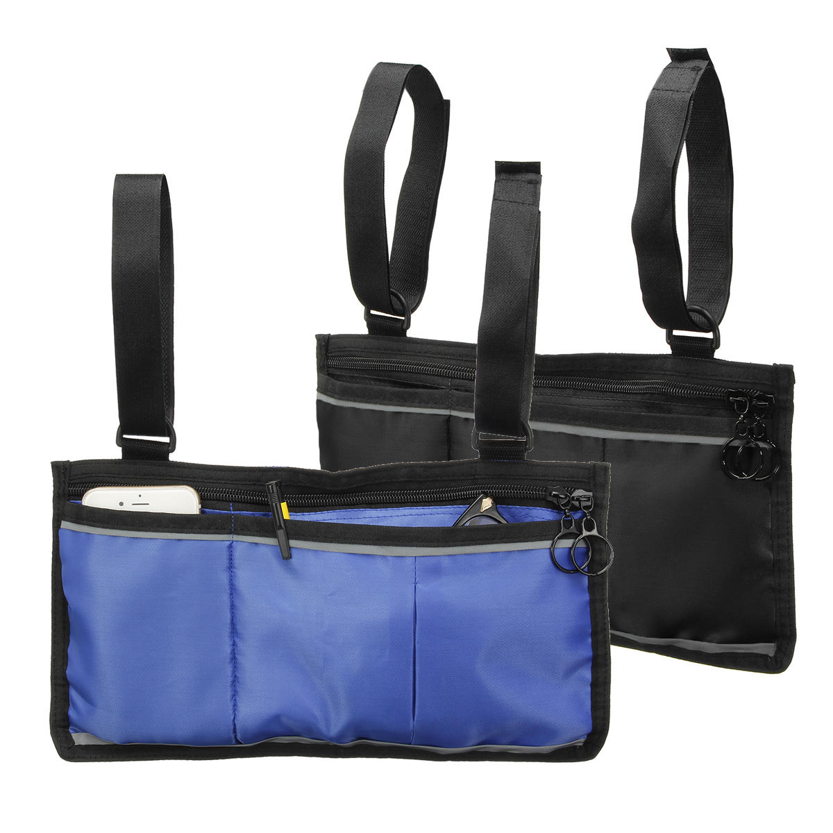 

Wheelchair Side Bag Armrest Pouch Organizer Bag Phone Pocket Walker Scooter Tool Bag