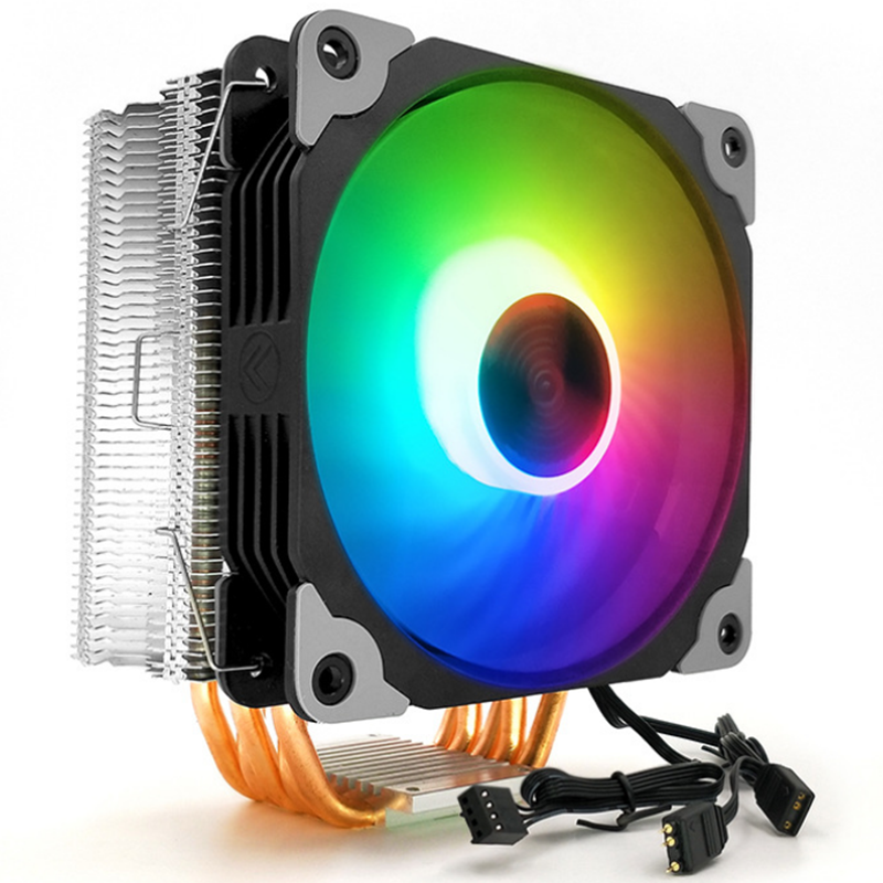 Coolmoon 1PCS 12cm Adjustable RGB CPU Heat Sink with 5 Heat Pipe Computer Case PC Cooling Fan
