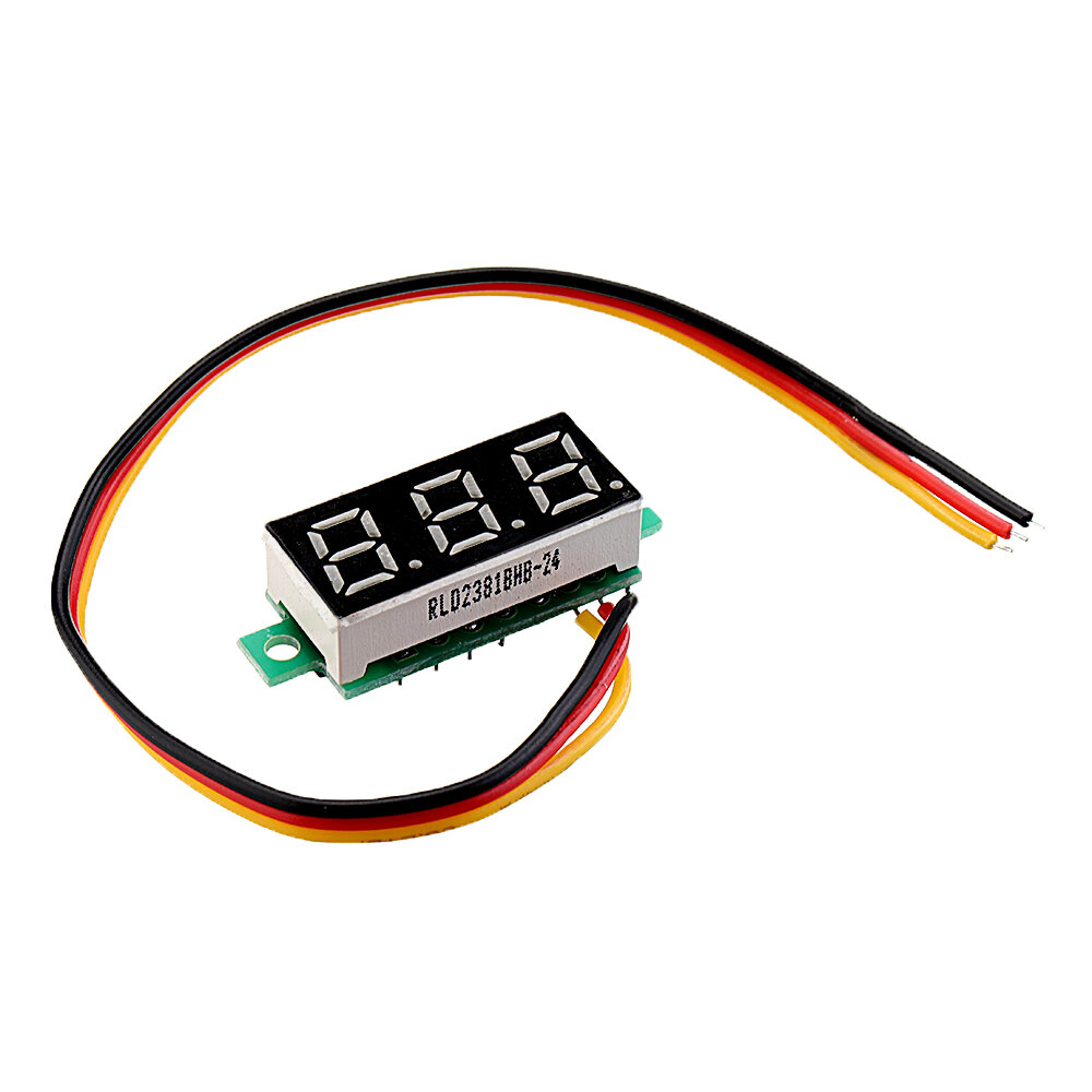 3 stks 0.28 Inch Driedraads 0-100 V Digitale Rode Display DC Voltmeter Verstelbare Voltage Meter