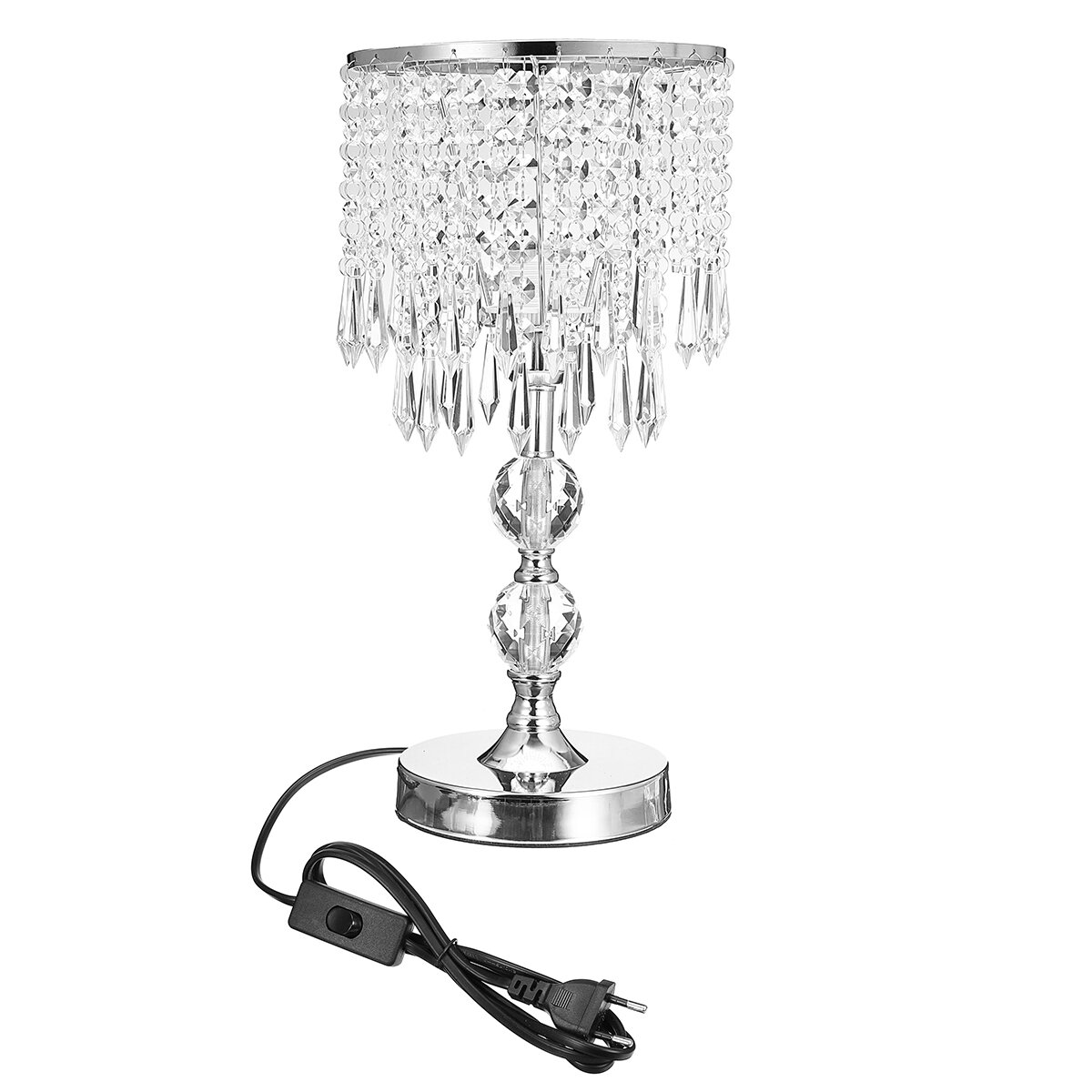 

220V Decorations Light 2 Tier Chandelier Crystal Bedside Table Cafe Lamp