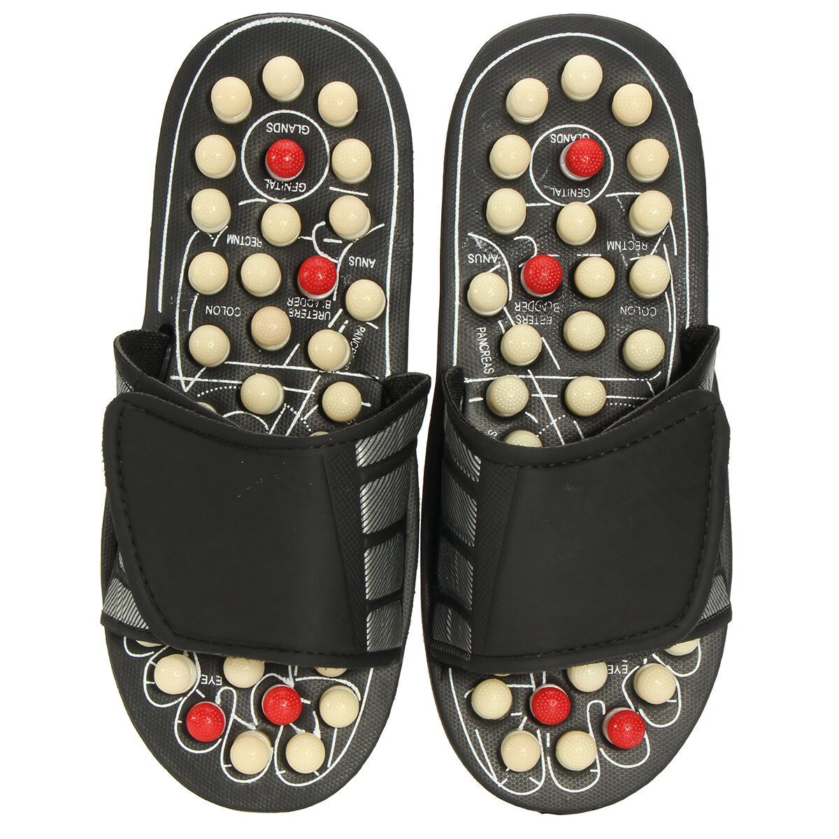 1 paire de pantoufles de Massage magnétique sandales Fitness Fatigue Relaxtion Massage des pieds chaussures d'acupuncture