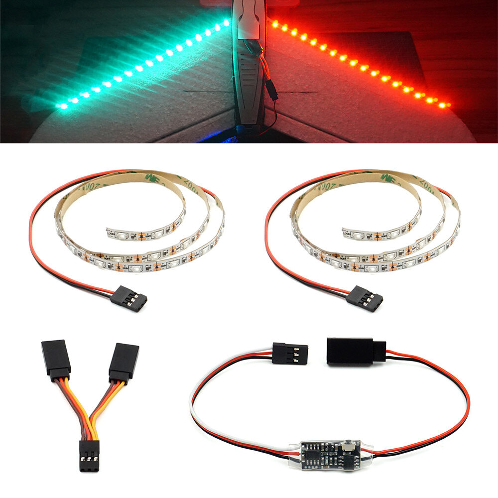 DIY RC LED Strips Kit Groen Rood Flash Nachtlampje met afstandsbediening Module 5V voor RC vliegtuig