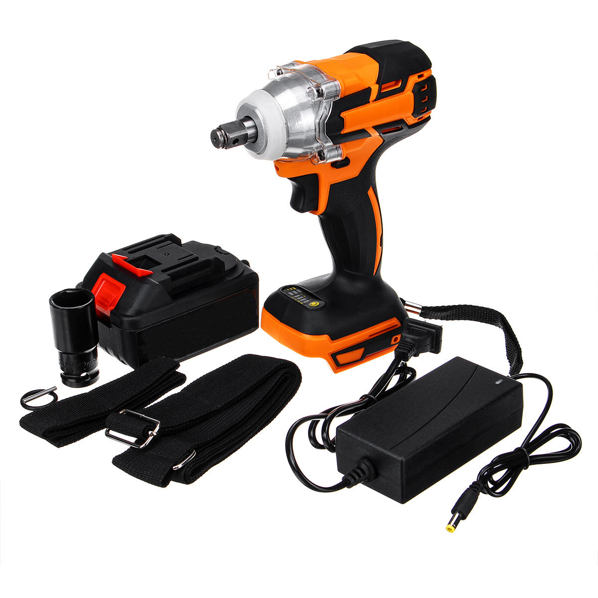 

1/2'' Brushless Electric Impact Wrench Cordless Torque Tool 20V 28000mAh Battery