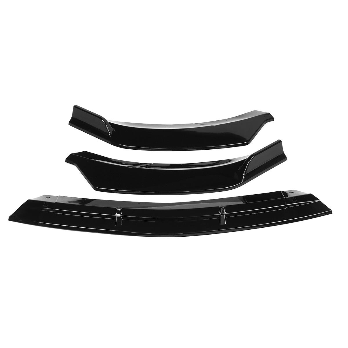 3Pcs Glossy Black Front Bumper Protector Lip Spoiler Covers Trim For Mercedes Benz CLA-Class W117 20