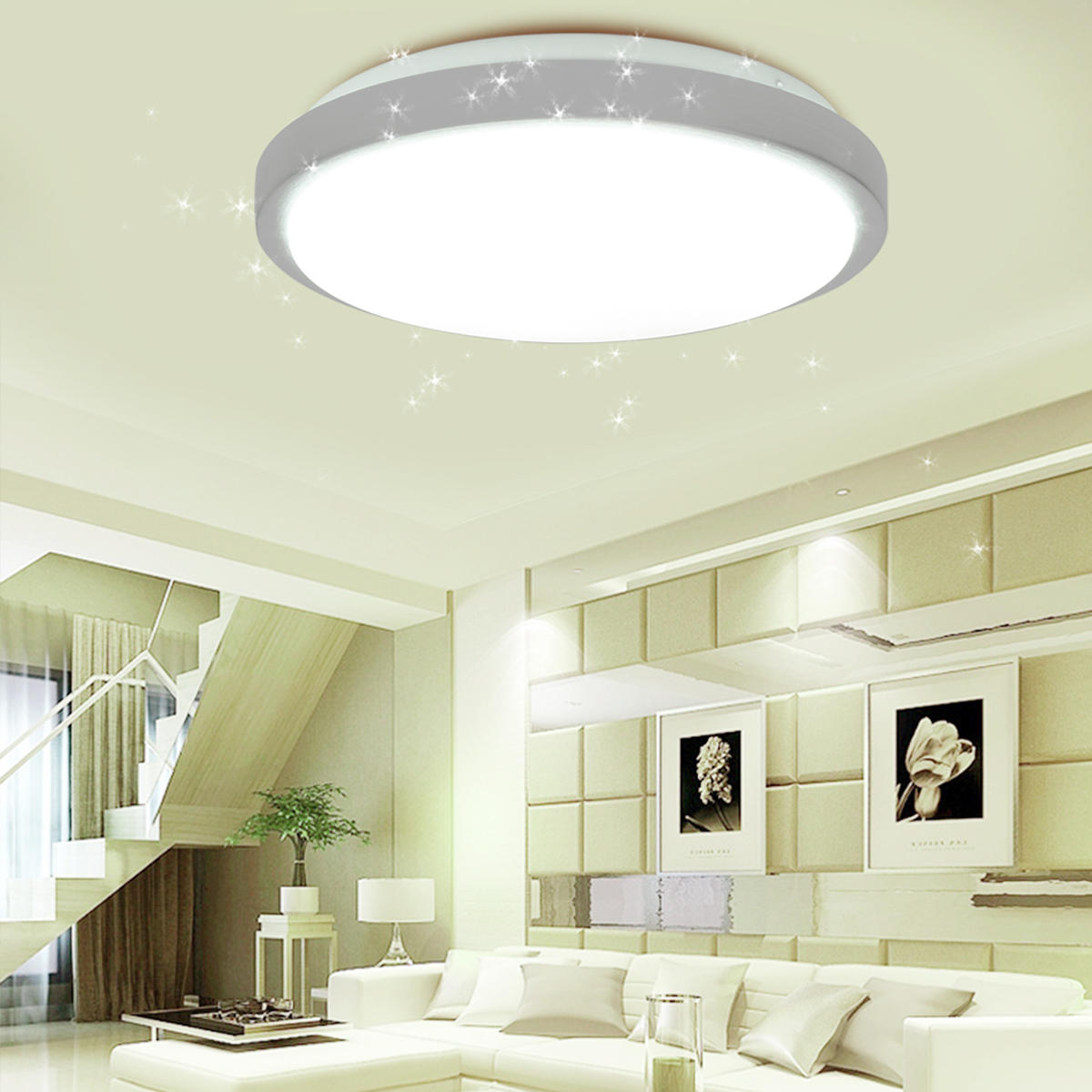 220V 12W 24W 36W LED Ceiling Light Round Panel Down Light Living Room Bedroom Kit