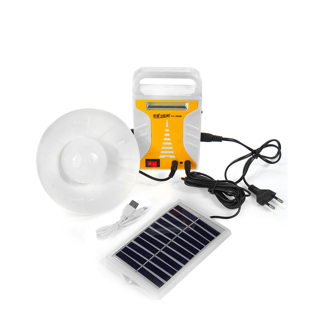 5W COB + 5W 14SMD Kit éclairage système solaire LED Lampe Ampoule Camping extérieur Lanterne d'urgence