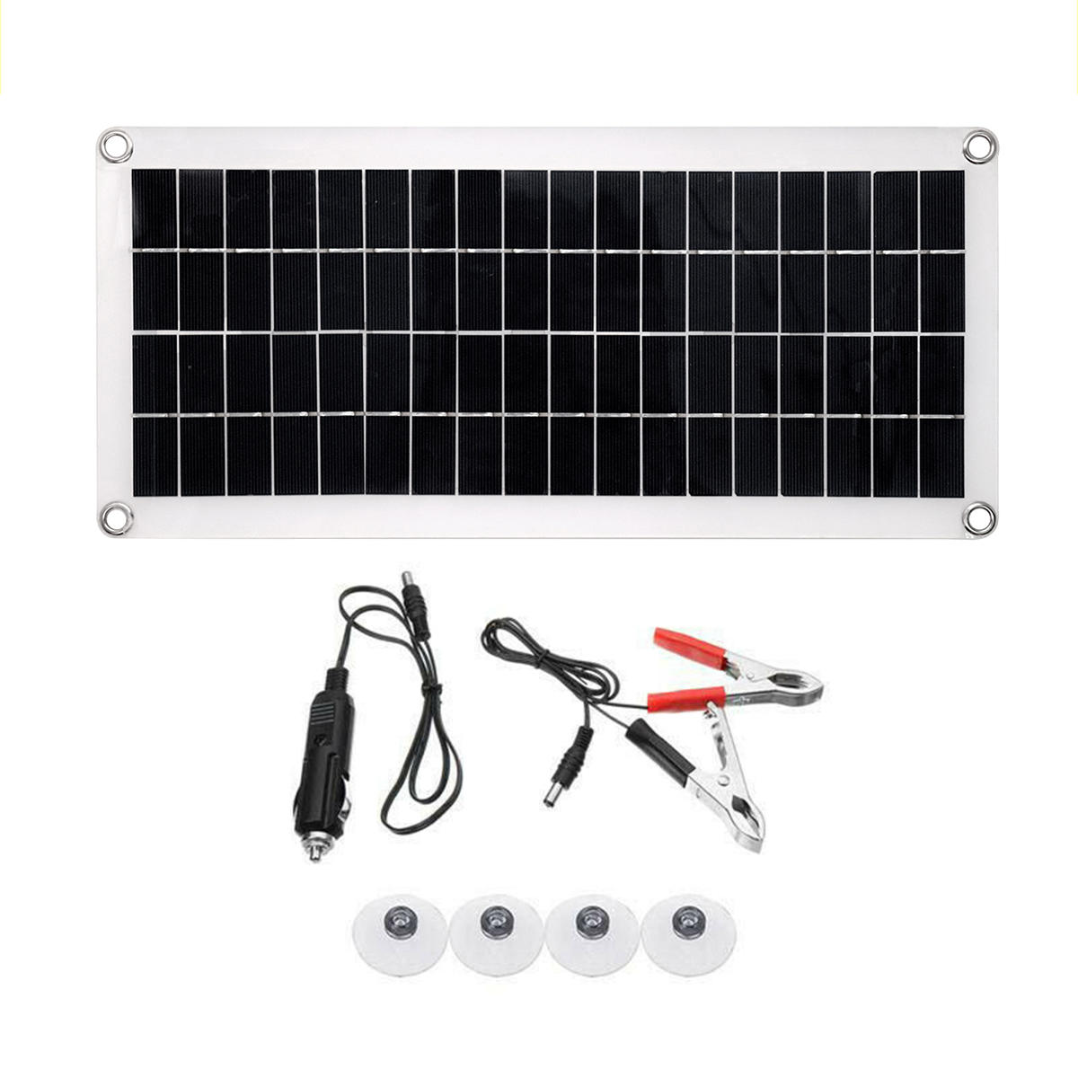 20W 18V Dual USB Portable Durable Solar Panel with 4XSuckers & Cables