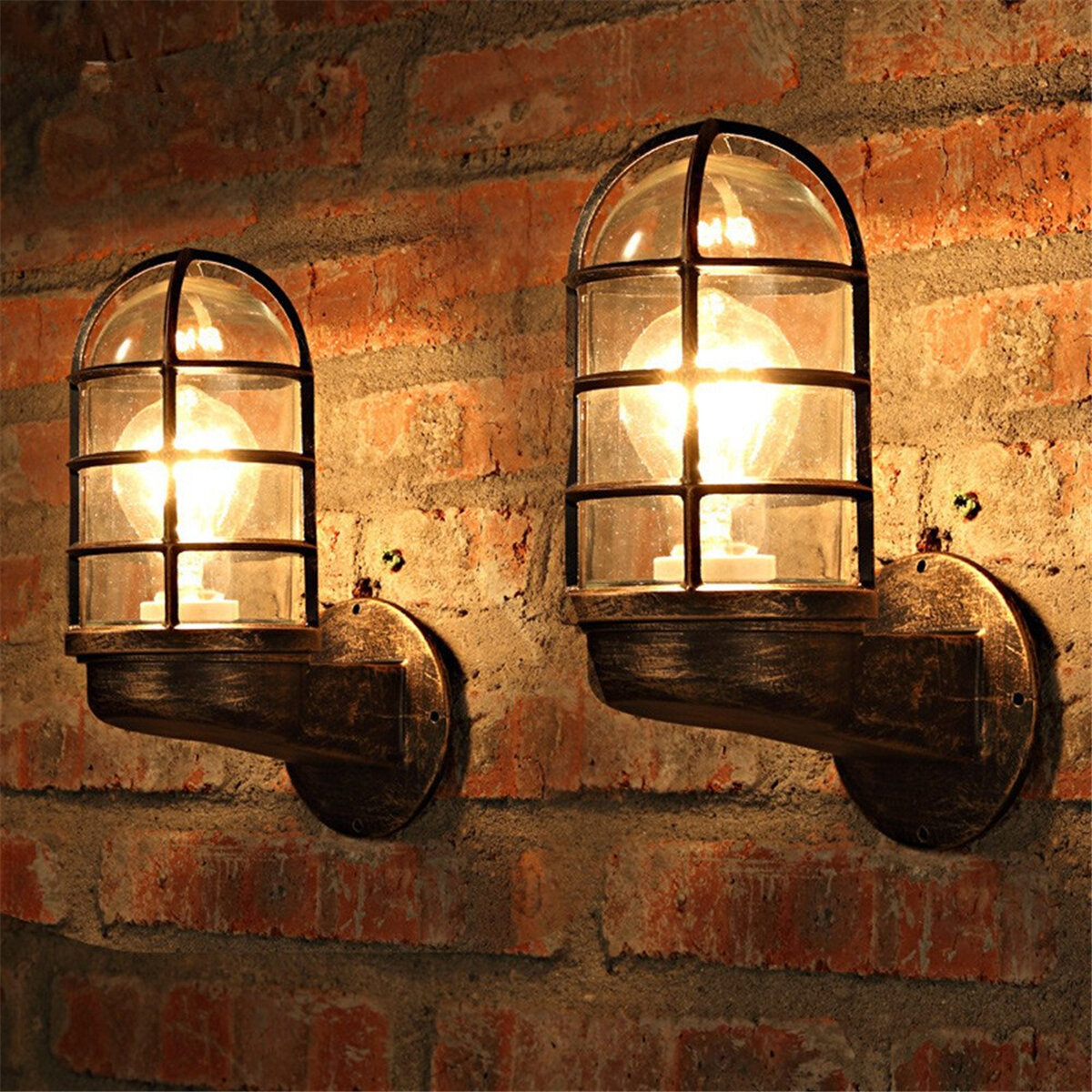 Vintage industri?le unieke wandlamp ijzer rustieke koperen Steampunk Lamp blaker