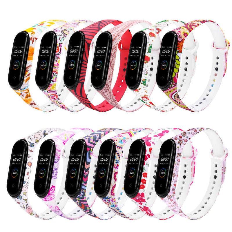 Kleurpatroon horlogeband Horlogeband voor Xiaomi Miband 3 Miband 4-band Niet origineel