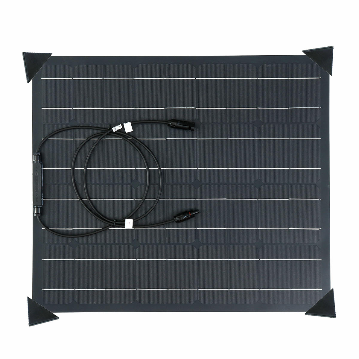 50W zonnepaneel matte textuur veldvoertuigen noodoplader met 4 beschermende hoeken