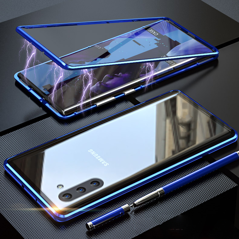 Bakeey Plating Magnetic Adsorption Metal Tempered Glass Protective Case For Samsung Galaxy Note 10/N