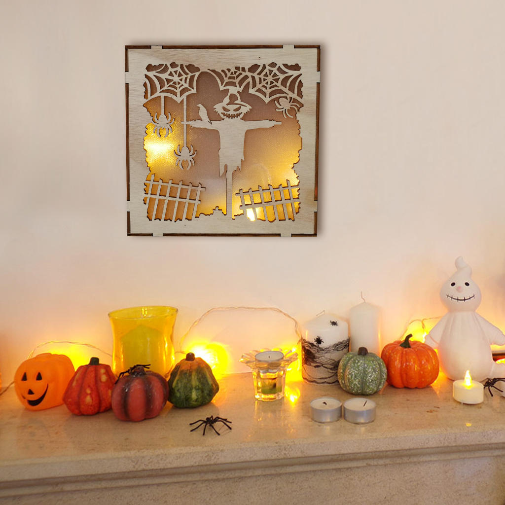 JM01497 Scarecrow LED Light Halloween Decorations Wandlamp voor een feestelijk feest