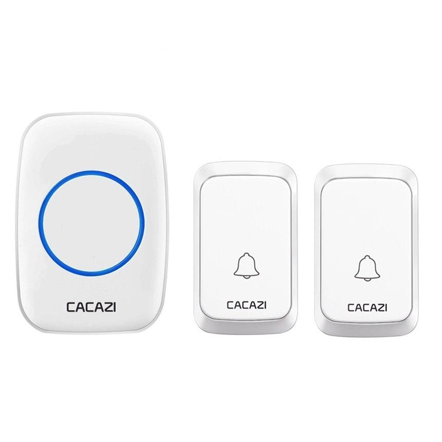 CACAZI A60 Waterdichte Draadloze Muziek Deurbel LED Licht Batterij 300 M Remote Home Draadloze Oproe