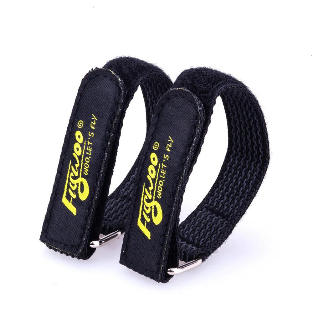 2PCS FLYWOO 20x250mm Battery Strap w/ Woven Rubber Grip & Metal Buckle for RC Drone FPV Racing