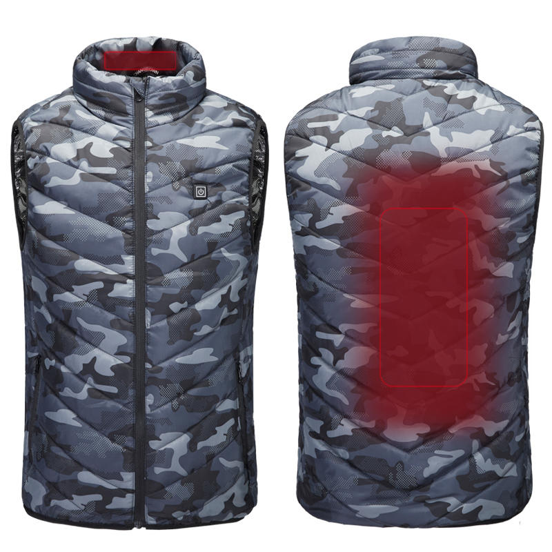 USB Verwarmd vest Camouflage Outdoor Warm jas Wasbaar Winter Elektrische thermische verwarming Sport