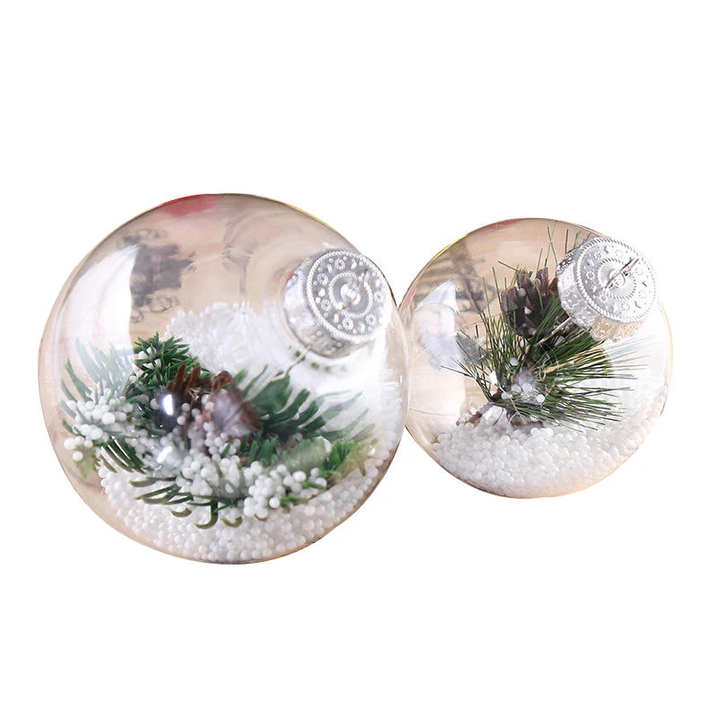 Super clear plastic balls diy christmas trees hanging bauble decoration toys