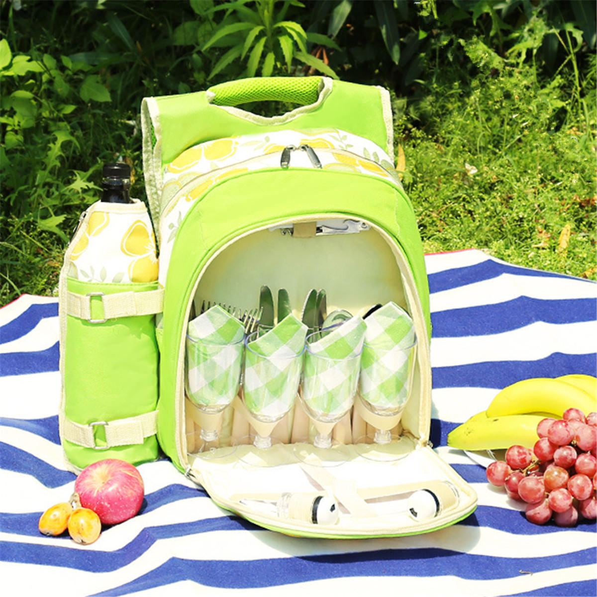 600D Oxford Bez Kampçılık Piknik Çanta 2/4 Kişi Sofra Ile Taşınabilir Gıda Konteyner Depolama Çanta