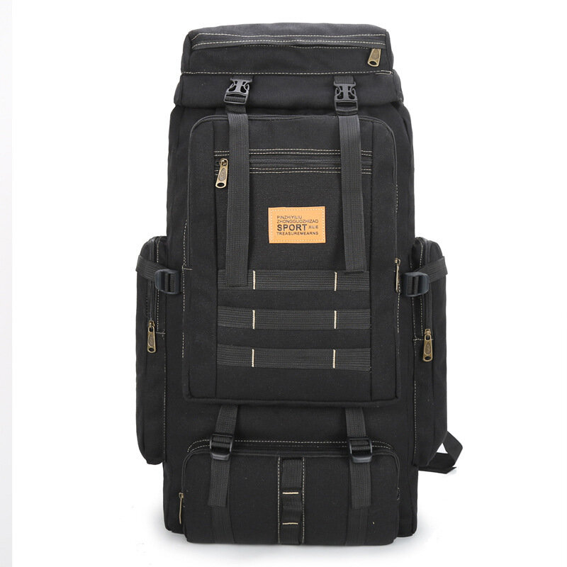 IPRee® 80L حقيبة ظهر تكتيكية من الكانفاس مقاومة للماء حقيبة سفر للجنسين حقيبة ظهر للمشي والتسلق