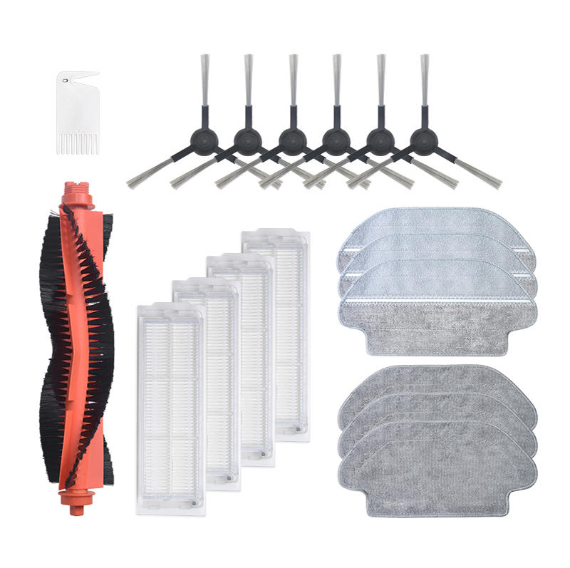 

18pcs Replacements for XIAOMI MIJIA STYJ02YM Vacuum Cleaner Parts Accessories 6*Side Brushes 4*Filters 3*Wet Rag 3* Wet