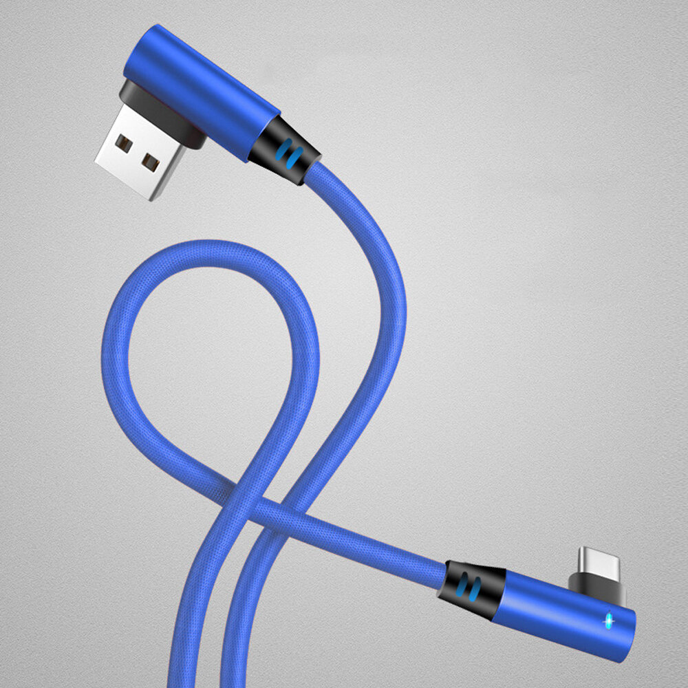 Bakeey 3A Type-C Micro USB Smart Indicator Light Snel opladen Elleboog Datakabel voor Huawei P30 Mat