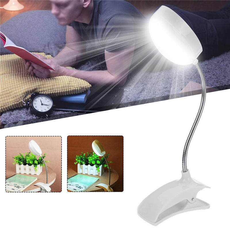 USB Flexible Reading LED Light Clip-on Beside Bed Table Desk Lamp Book Home