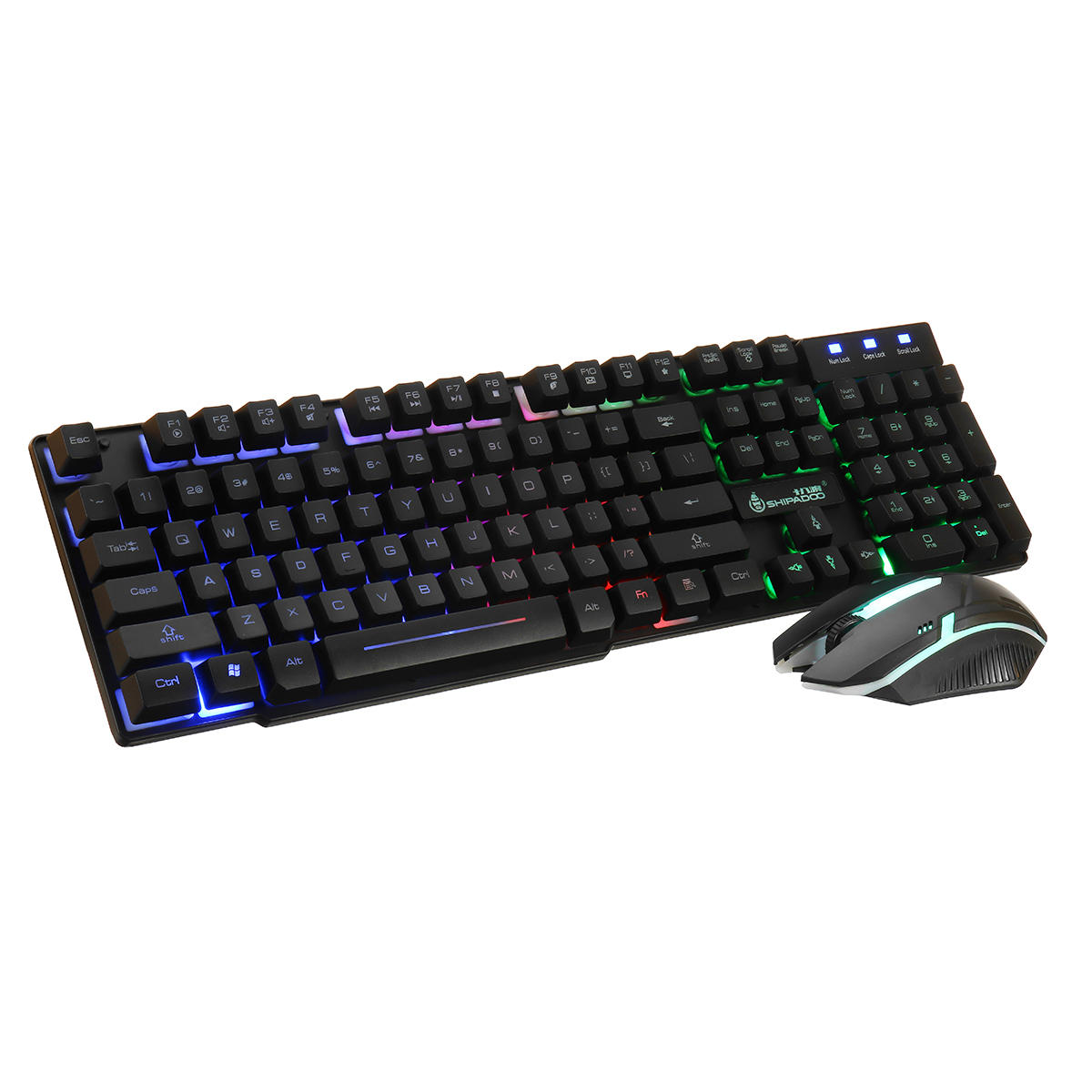 D280 104 Tasten Gaming-Tastatur RGB-beleuchtete Tastatur mit Hintergrundbeleuchtung und 1600 DPI Gaming-Maussatz