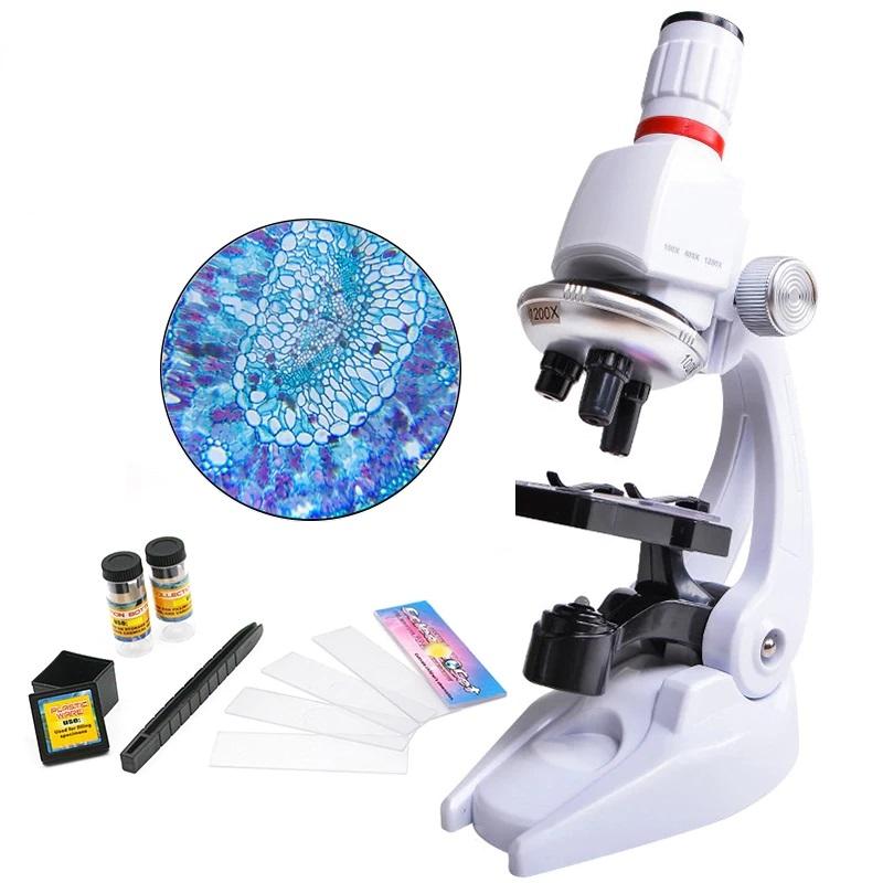 

450X or 1200X Children Toy Biological Microscope Set Gift Monocular Microscope Biological Science Experiment Tool for Pr