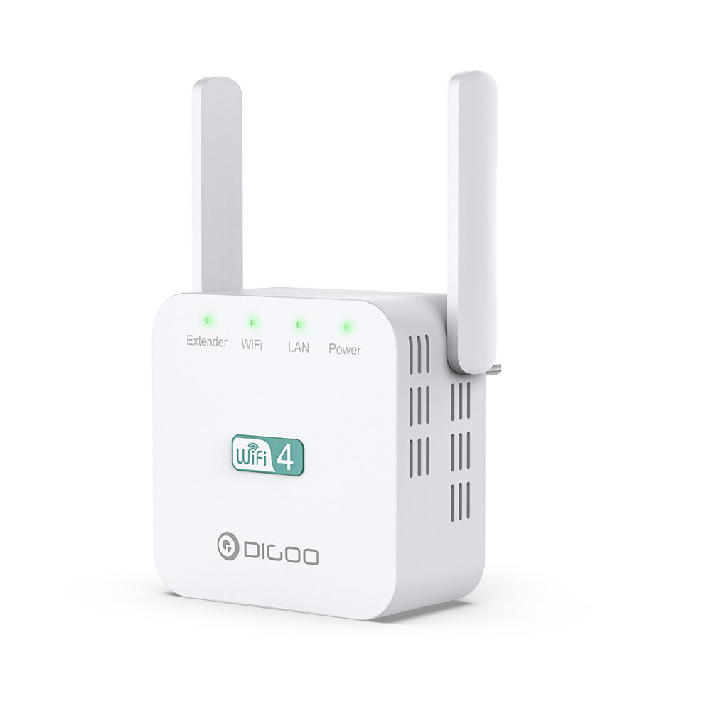 

DIGOO DG-R611 300Mbps 2.4GHz WiFi Range Extender EU/US/UK Wall Plug Repeater Wireless Signal Booster Dual Antenna with E